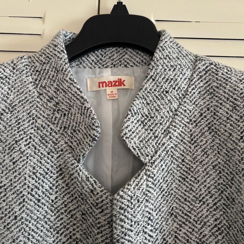 Mazik Women’s Casual Gray Open Front Long Sleeve Notch Office Blazer Size M - Picture 4 of 15